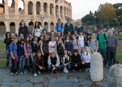Students visiting Rome